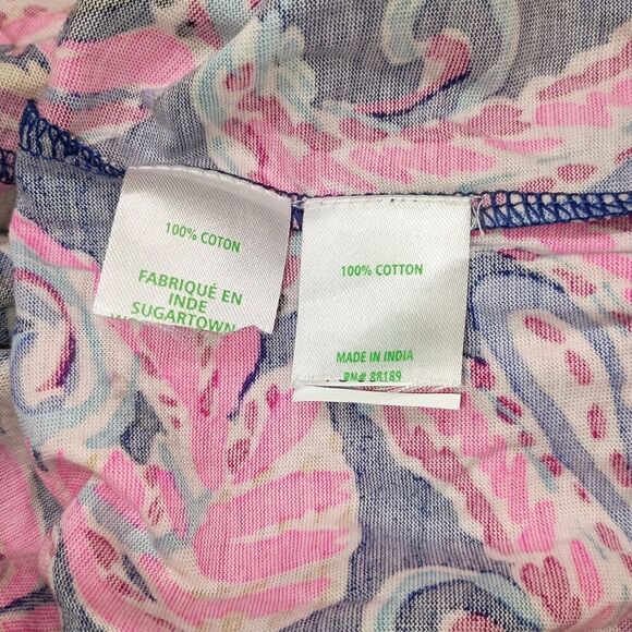 Lilly Pulitzer Emery Dress Medium Multi Pink Navy Flitting About Knit 3/4 Sleeve - Picture 7 of 9